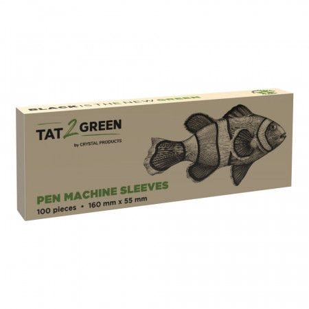 Tat2Green - Pen Machine Sleeves - Black - 160 mm x 55 mm - Box of 100 image 0