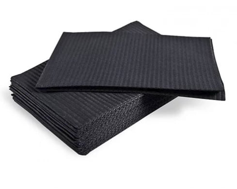 BOX OF 500 LAP CLOTHS IN BLACK image 0