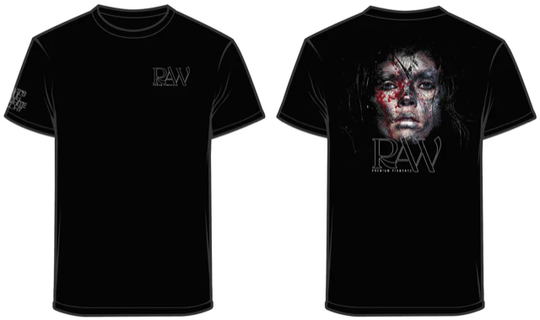 Girl Face T-Shirt, Black short sleeve