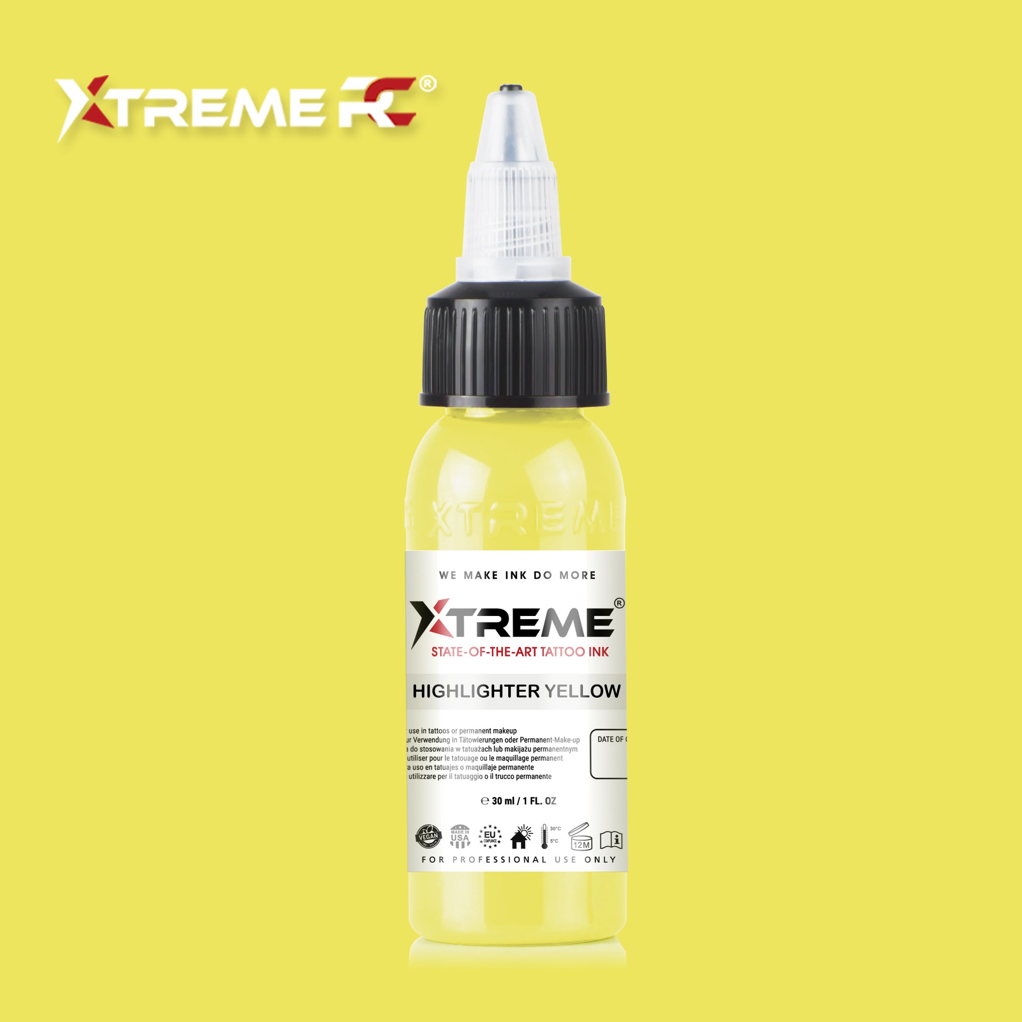 XTREME INK - HIGHLIGHTER YELLOW - 30ML (REACH COMPLIANT)