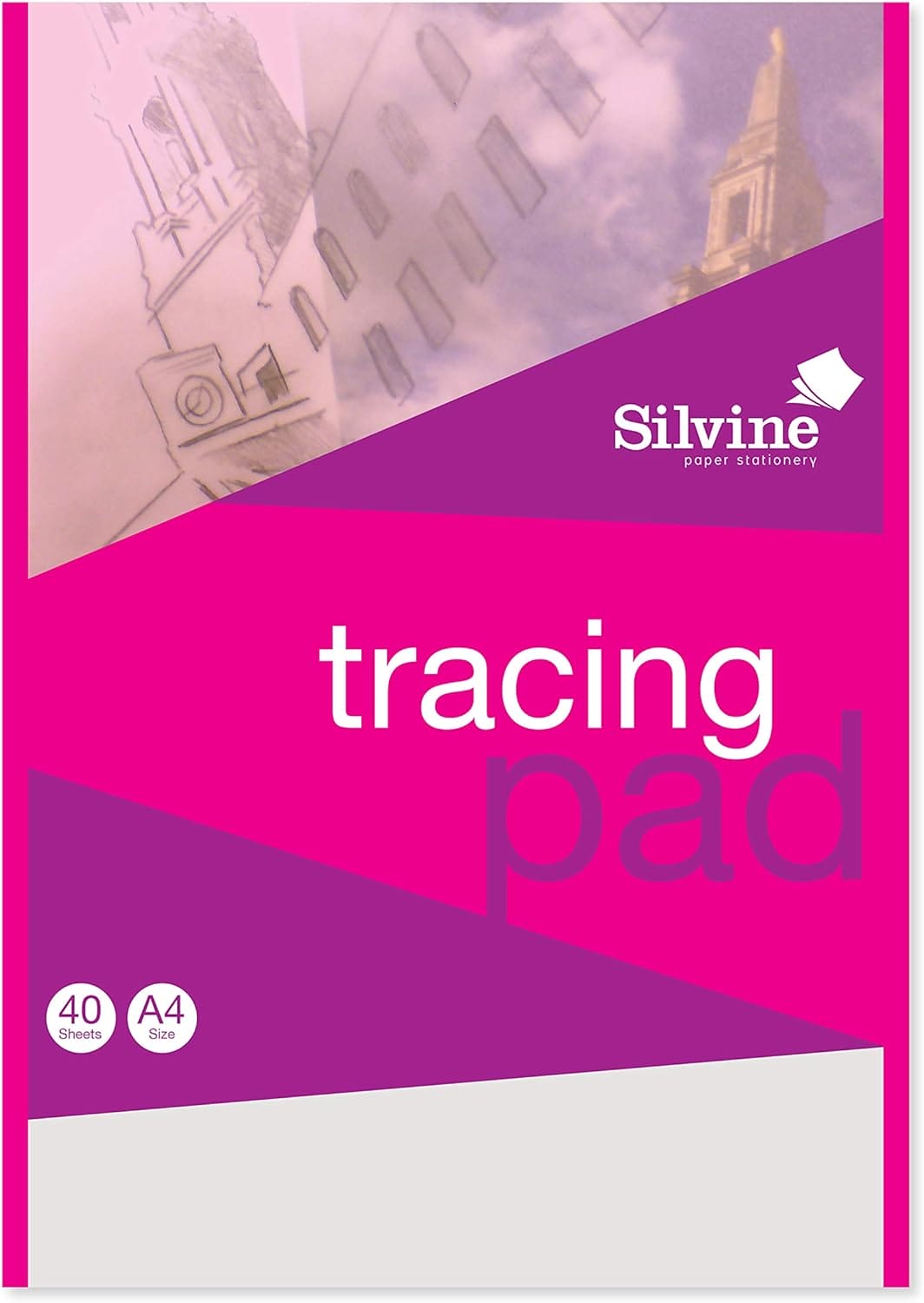 Silvine A4 Everyday Tracing Pad. 40 Sheets of Quality Lightweight Tracing Paper image 0