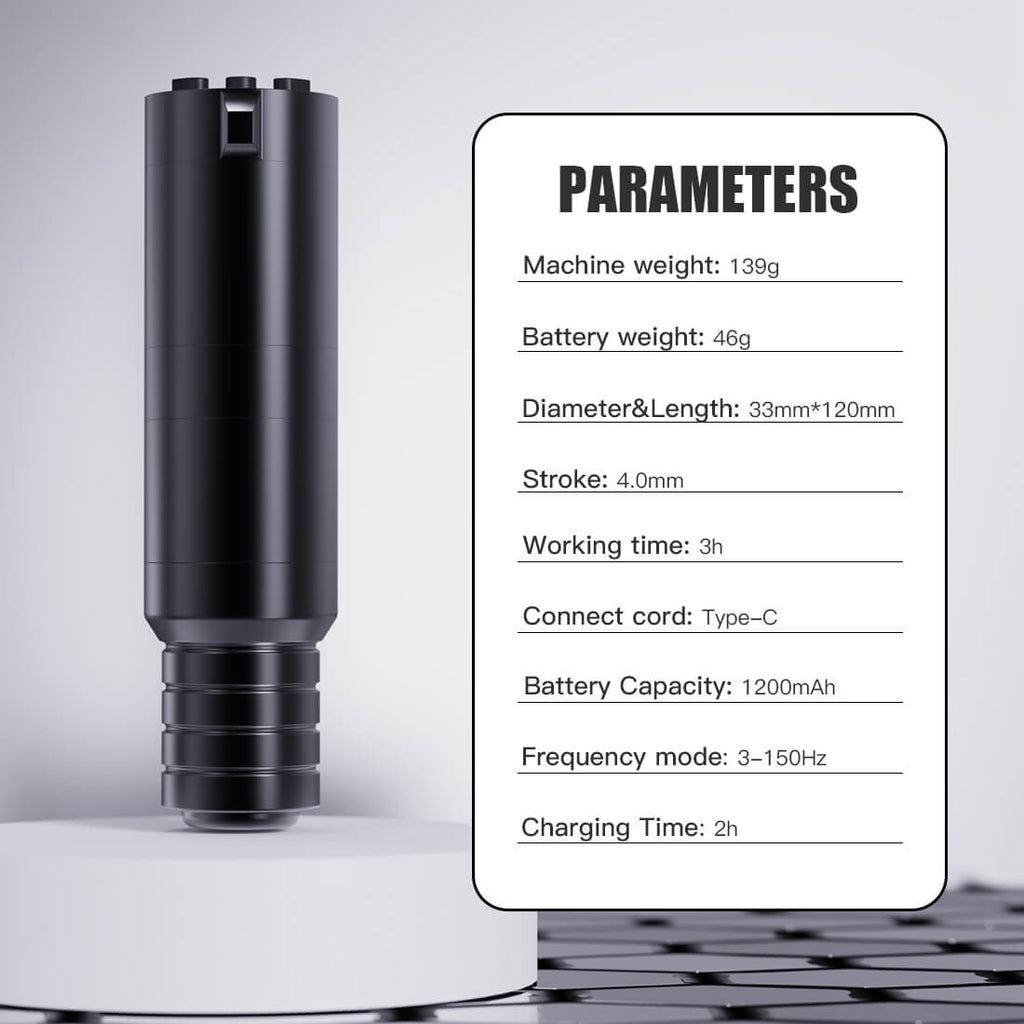 Dragonhawk Wireless Tattoo Pen Machine with 4.0MM Stroke 3hz-150hz Frequency | YUE image 1