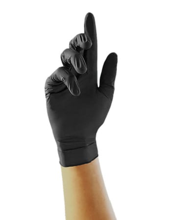 UNIGLOVES BLACK POWDER FREE LATEX - (SINGLE) image 1