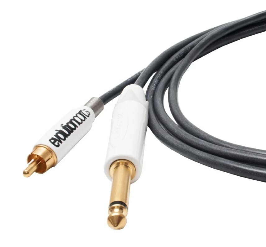 Evolution Silicone Black RCA Tattoo Cord to 1/4 Inch Jack image 0